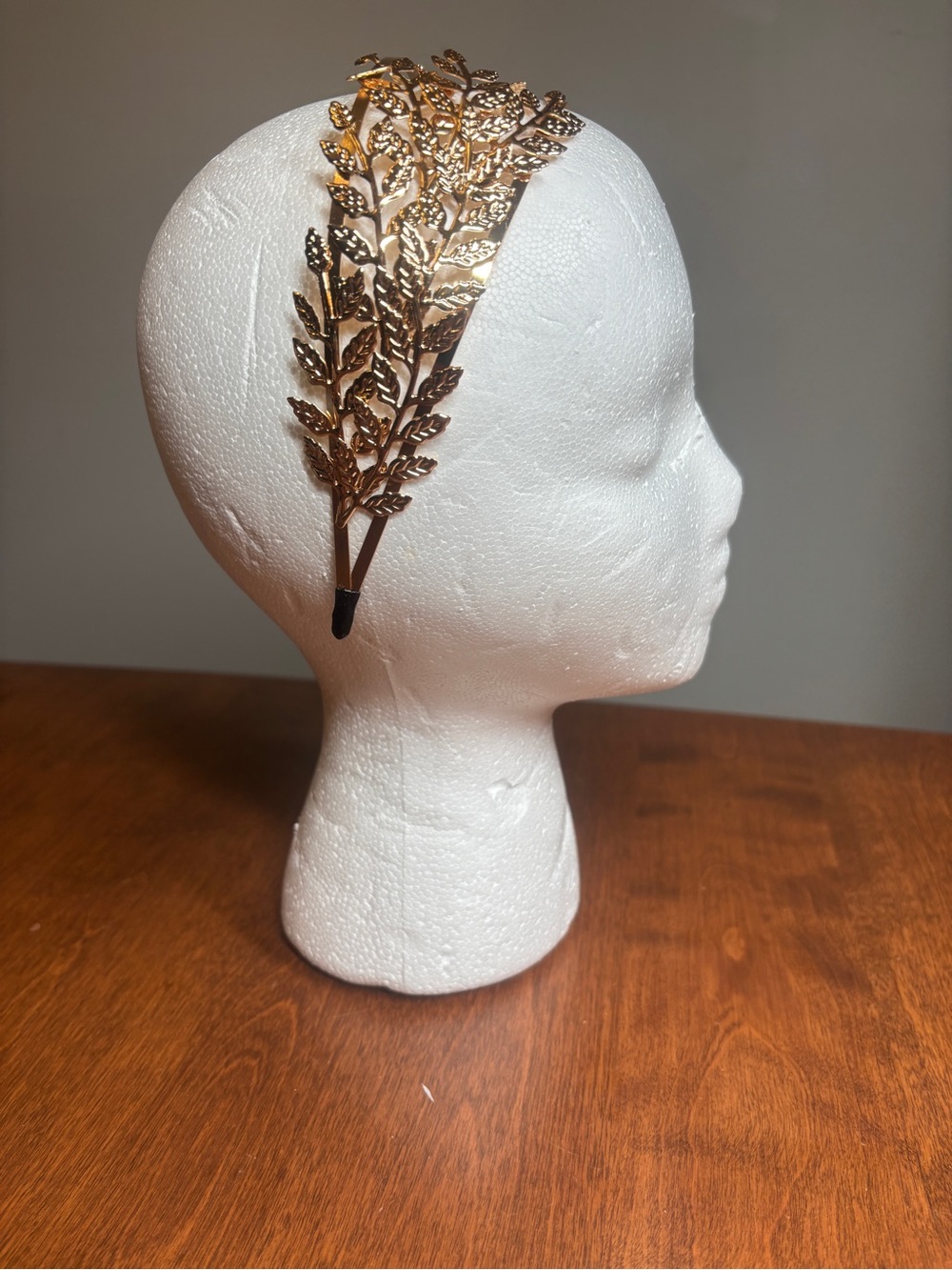Gold Leaf Decorative Headband - Metallic Hair Accessory